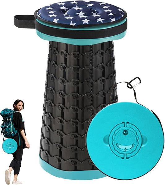 18-inch Heavy Duty Collapsible Stool with Cushion- 800 lbs Capacity, 2.6 lbs Lightweight Portable Folding Stool for Camping, Travel, Music Festivals and Other Outdoor Events