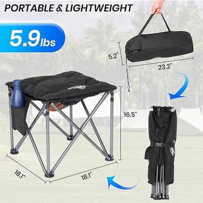 2 Pack Camping Stool with Removable Padded Oversized Camping Foot Stool Ottoman Camping Chair Foot Rest 450 lbs Heavy Duty Camp Stool Foldable Footrest