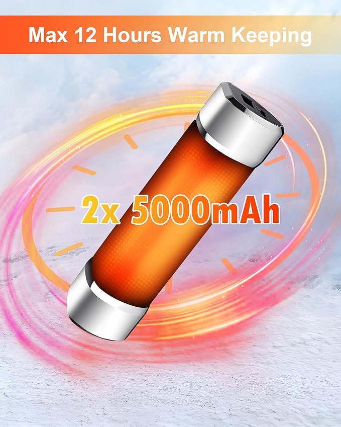 Rechargeable Hand Warmer 10000mAh Pocket-Heater - 2 Pack Reusable Portable Electric Hand Warmers for Golf Outdoor Camping Hunting Hiking Equipment