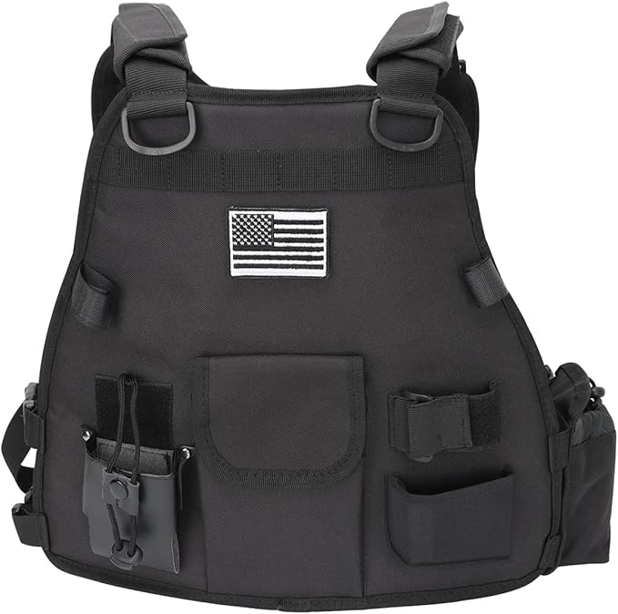 Heavy Duty Radio Harness Holder Tactial Chest Tool Pag Front Pounch Holster Pack MOLLE Vest Breathable 3D Mesh Liner Military Vest for Baofeng UV5R Motorola Kenwood Two Way Radio Walkie Talkie