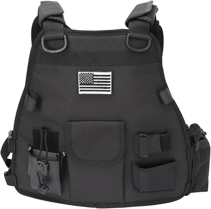 Heavy Duty Radio Harness Holder Tactial Chest Tool Pag Front Pounch Holster Pack MOLLE Vest Breathable 3D Mesh Liner Military Vest for Baofeng UV5R Motorola Kenwood Two Way Radio Walkie Talkie