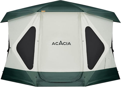 ACACIA Camping Tent, Pop Up Camping Tent with 8 Windows and Footprint, Waterproof Windproof Easy Setup Hub Tent for Family Camping, Hiking and Glamping