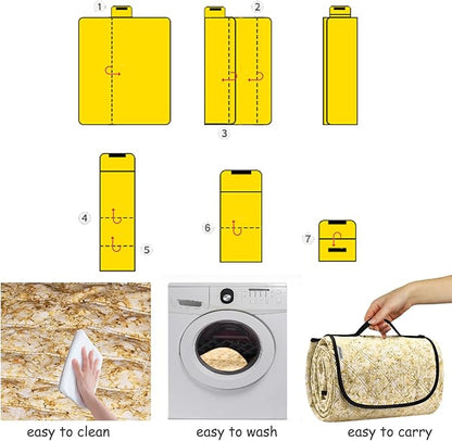 Large Beach Blanket Waterproof Sandproof Picnic Blankets Outdoor Blanket Foldable Beach Mat Sandfree with Carry Strap Lightweight Beach Blankets fit 2-4 Adults for Beach Camping Grass Lawn Park