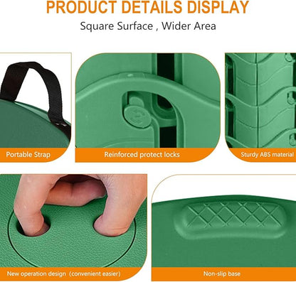 Collapsible Camping Stool Seat, Square Portable Telescopic Stool, Lightweight Sturdy Foldable Stool for Camp Fishing Picnic