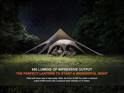 Fenix CL26R Pro 650 Lumen USB Rechargeable White/red Output Camping Lantern/Work Light, Rechargeable Battery with EdisonBright Charging Cable (Gray Camo)