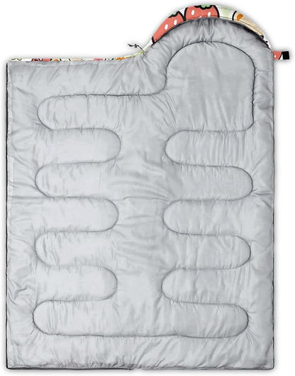 Kids Sleeping Bag for Boys Girls,Rocket Moon Print-Lightweight Warm Portable Outdoor Indoor-Waterproof Cold Weather Resistant Sleeping Bag for Camping Hiking