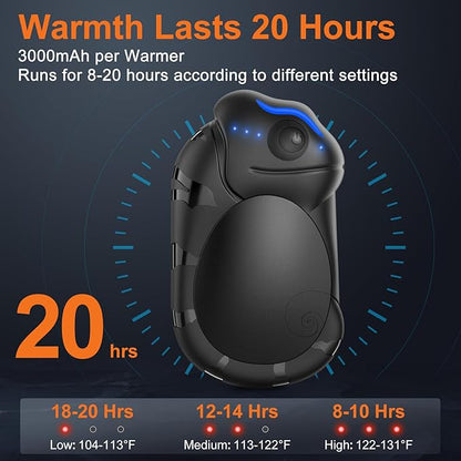 Hand Warmers Rechargeable 2 Pack, 6000mAh Chameleon Hot Hands Hand Warmers, Up to 20Hrs Electric Portable Pocket Heater for Outdoor, Camping, Hunting, Snow Golf, Women Men