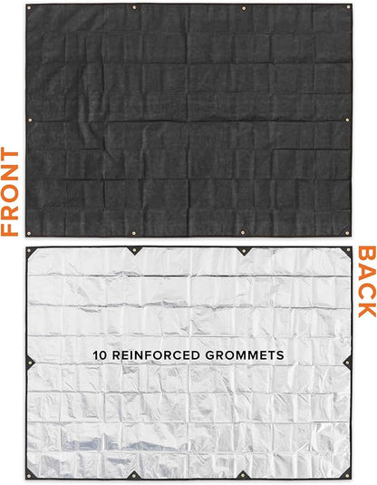Arcturus XL Survival Tarp - Insulated Reflective Thermal Camping Tarp - 8.5' x 12' (Black)