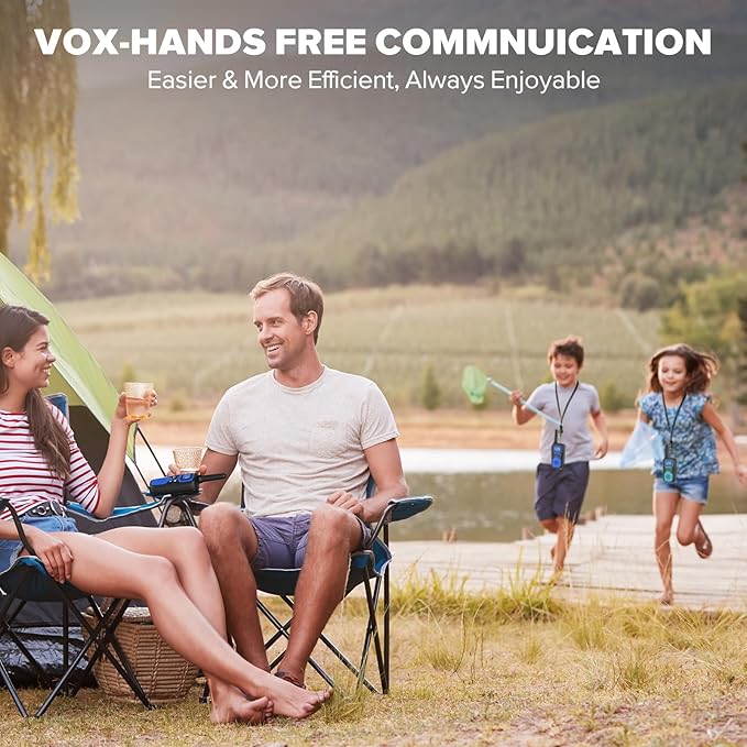 Wishouse Walkie Talkies for Adults-2 Way Radio Long Range,Hiking Accessories Camping Gear Gift for Kids with Flashlight,SOS Siren,NOAA Weather Alert,VOX,22 Channel,Easy to Use(No Battery No Charger)