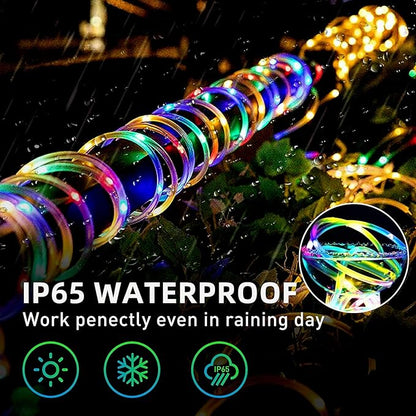 Camping Tent String Lights, 40Ft 120 LEDs 8 Modes Color Changing LED Rope Lights Battery Powered, Outdoor Waterproof LED Tent Light Great for Camping, Canopy, Hammock, Trampoline