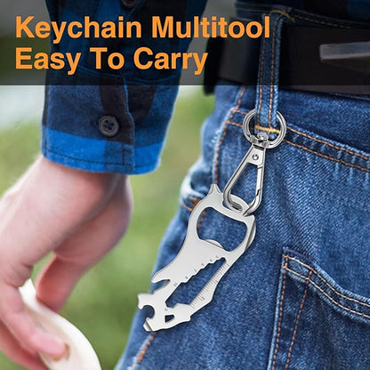 12 in 1 Keychain Multi-tool, Gifts for Men Boyfriend Dad, Father's Day Birthday Gifts, Mini EDC gadgets Tool Gear Bottle Opener for Camping Survival