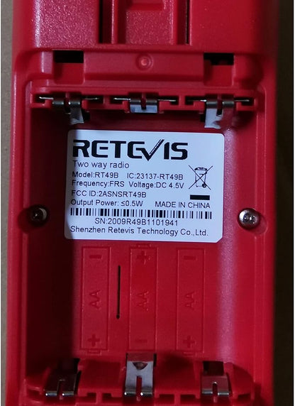 Retevis RT49B Walkie Talkie, Rechargeable Walkie Talkies Long Range, 2 Way Radio for Adults, 22CH, NOAA, Flashlight, Family FRS Radio, Red Walkie Talkies for Camping 2 Pack