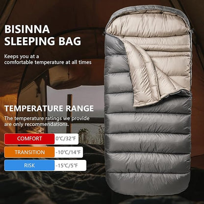 BISINNA 0 Degree Sleeping Bag XL for Adults Cold Weather Sleeping Bags Winter Big and Tall Large Sleeping Bags Zero Degree Camping