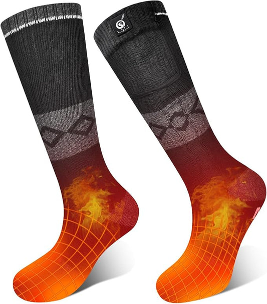 Heated Socks for Women Men,Foot Warmers Electric Rechargable Battery Heating Socks,Winter Cold Feet Hunting Ski Camping Hiking Riding Motorcycle Snowboating Thermal Warm Socks