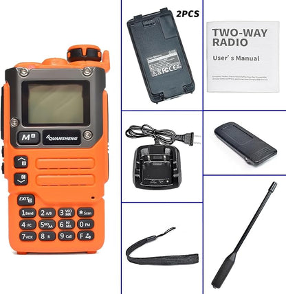 TWAYRDIO Quansheng UV-K6 UV-K5(8) 5W Portable Radio, AM/FM Airband Receiving Walkie Talkie, NOAA Emergency Weather Receiver, Dual Band VHF UHF Two Way Radio with 1 Extra Battery