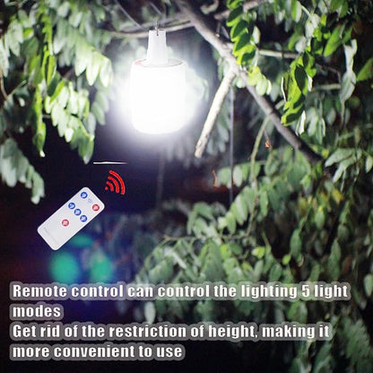 LED Camping Tent Solar Lantern Bulb Lights 5 Mode USB Rechargeable with Remote Control Portable Hanging Outdoor Fishing Emergency Courtyard Garden 4 Power Display Outdoor 2 Pack