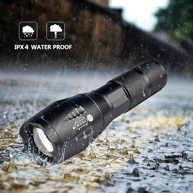 LED Flashlight High Lumens, Bright, Zoomable, Waterproof, Powerful, Emergency Tactical LED Flashlights for Home and 5 Modes, Flashlight for Camping Gear、Hiking、Walking (10Pack)