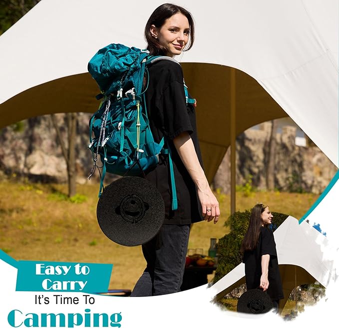 2025 Upgraded XXL Collapsible Stool with Cushion, 1000 lbs Capacity & 19.7-in High, Wider & Taller Heavy Duty Portable Telescoping Foldable Seat for Adults Camping, Travel, Music Festivals, Outdoors
