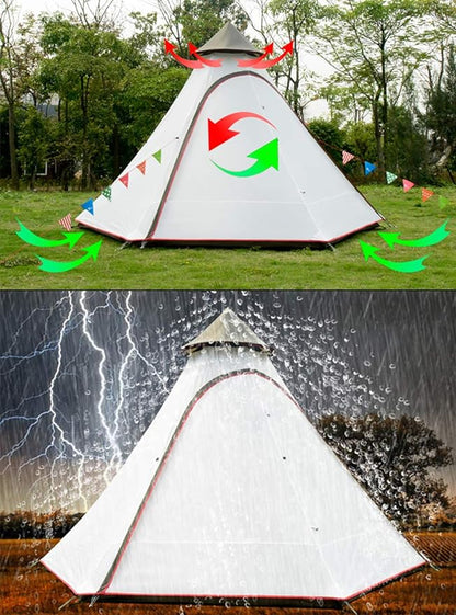 12'x10'x8'Dome Camping Tent 5-6 Person 4 Season Double Layers Waterproof Anti-UV Windproof Tents Family Outdoor Camping Tent