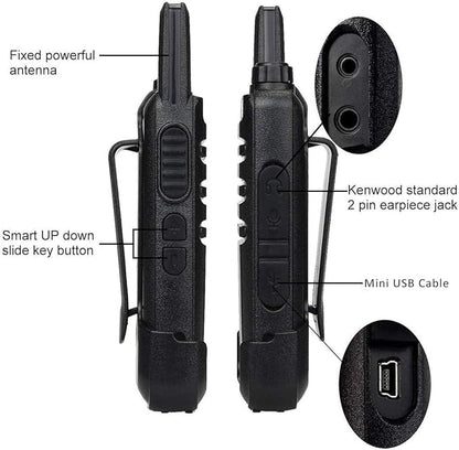 Retevis RT22S Walkie-Talkies Rechargeable,Small Walkie Talkies for Adults,VOX Alarm Channel Signal Display,Compact Two Way Radios for Family Community Gift Skiing(2 Pack)