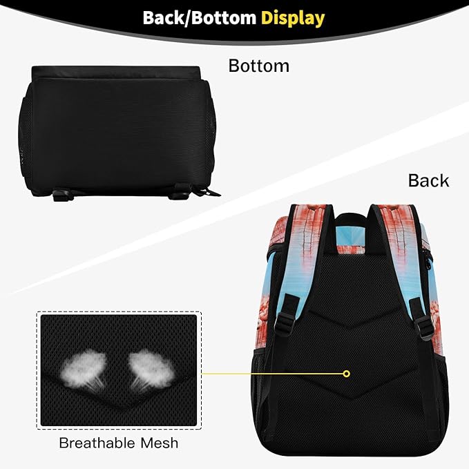 Cooler Backpack Insulated Leak Proof Beach Cooler Bag 30 Cans Waterproof Lightweight Soft Lunch Picnic Cooler for Men Women