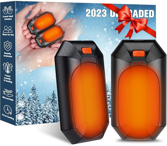 2 Pack Hand Warmers Rechargeable, Electric Hand Warmer Reusable, USB Handwarmers,Outdoor/Indoor/Golf/Camping/Hunting/Pain Relief/Watch Football/Baseball/Warm Gifts for Men Women Kid Birthday Christmas