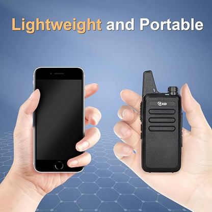 TIDRADIO TD-M8s 2 Way Radio Walkie Talkies Rechargeable VOX License-Free Two Way Radio with Earpiece Walkie Talkies for Adults School Church Restaurant Business Office (10 Pack)