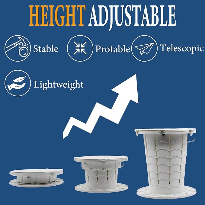 Upgraded Retractable Portable Toilet with Cushion,Adjustable Height Camp Toilet with Paper Holder,Lightweight Portable Potty for Camping,Car,Travel,Boat,Tent and Emergency Use