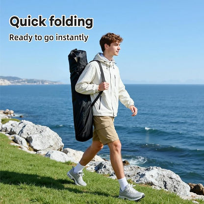 Heavy Duty Camping Chairs 600D Oxford Portable Folding Chair - Extra Wide Armrests, Cup Holder & Cooler Bag, Supports 350lbs, Ideal for Outdoor, Beach, Picnic & Sports