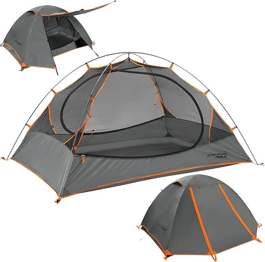 Clostnature Polaris Lightweight Backpacking Tent - 1/1.5/2/3/4/6 Person Ultralight Waterproof Camping Tent, 3 Season Large Size Easy Setup Tent for Family, Outdoor, Hiking and Mountaineering