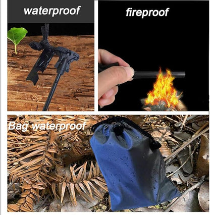 4.25 Inch Flint Fire Starter, Survival Ferro Rods Starter with Easy Grip Handle and Multifunction Striker, Waterproof Flint Fire Can be Struck 15000 Times for Camping, Hiking (Pack of 2)