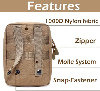 First Aid Kit EMT Medical IFAK Pouch, Molle Tactical Med Emergency Trauma Bag for Camping Home Car Hiking Hunting (Tan)