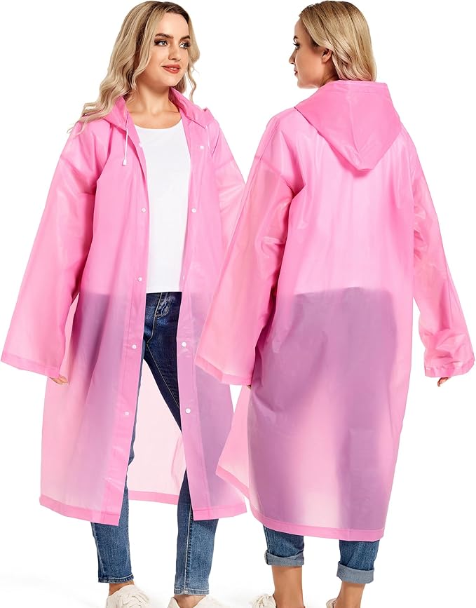 Rain Ponchos for Adults Reusable Raincoats Survival Heavy Duty Military Impermeable 2 Packs Rain Coat…