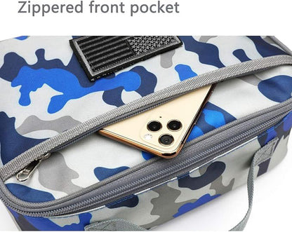 FlowFly Kids Lunch box Insulated Soft Bag Mini Cooler Back to School Thermal Meal Tote Kit for Girls, Boys, Flag