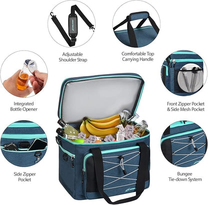 Maelstrom Soft Cooler Bag,Collapsible Soft Sided Cooler,24/30/60/75 Cans Beach Cooler,Ice Chest,Large Leakproof Camping Cooler,Portable Travel Cooler for Grocery Shopping,Camping,Road Trips