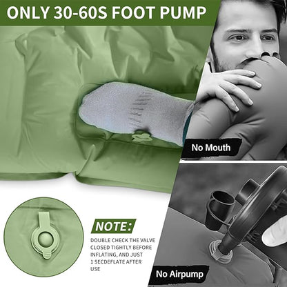 78in x 29in x 5in Camping Sleeping Pad, Upgraded Durable Waterproof Compact Traveling Air Mattress, Built-in Foot Pump, Ultralight Inflatable Sleeping Mat for Backpacking, Hiking