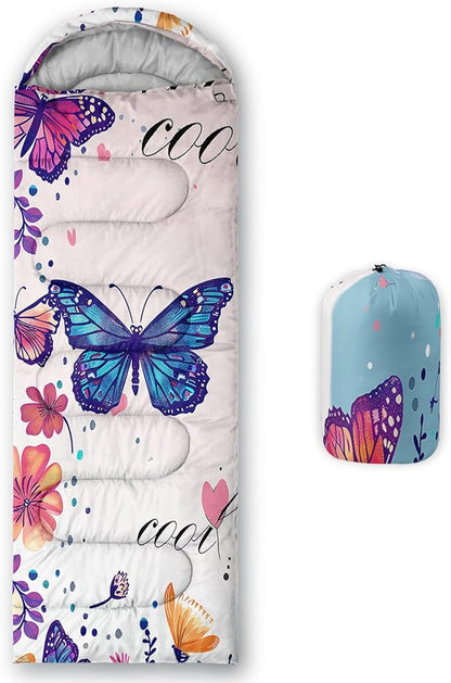 Kids Sleeping Bag for Boys Girls,Western Cowboy Print-Lightweight Warm Portable Outdoor Indoor-Waterproof Cold Weather Resistant Sleeping Bag for Camping Hiking