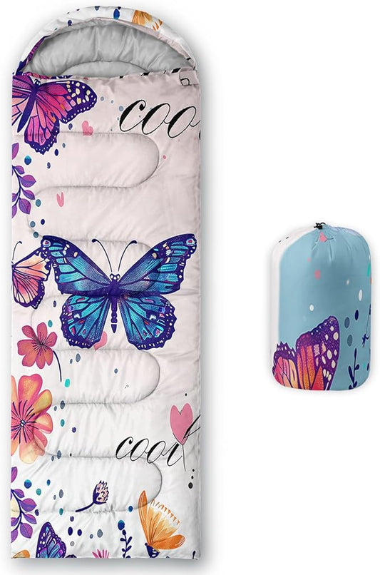 Kids Sleeping Bag for Boys Girls,Western Cowboy Print-Lightweight Warm Portable Outdoor Indoor-Waterproof Cold Weather Resistant Sleeping Bag for Camping Hiking