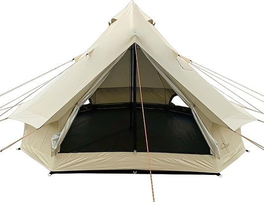 DANCHEL OUTDOOR B2 Waterproof Glamping Yurts for All Year Living with Stove Jack for 4/6 Person, Portable 4 Season Bell Tent for Camping Hot Tent 300D Oxford Nylon Glamping Accessories,13ft/16.4ft