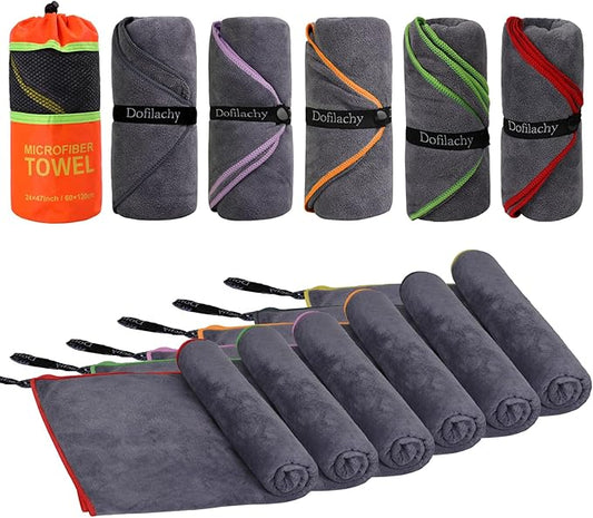 Dofilachy 4 Pack Camping Towel - Quick Dry Towel - Microfiber Travel Sports Towel - Super Absorbent Swim Towel (6, Orange)