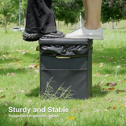 Upgrade XL Portable Toilet for Adults, Extra Large Portable Travel Floding Toilet, Camping Tall Toilets with Lid for Adults and Kids Compact Potty for Car,Hiking,Beach and Camping…