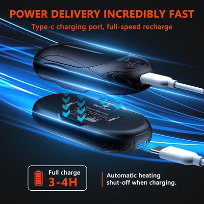 Rechargeable 6000mAh Pocket Hand Warmers - 20Hr Heating, Portable for Outdoor Sports, Camping, Hunting - Warm Gifts for Men, Women