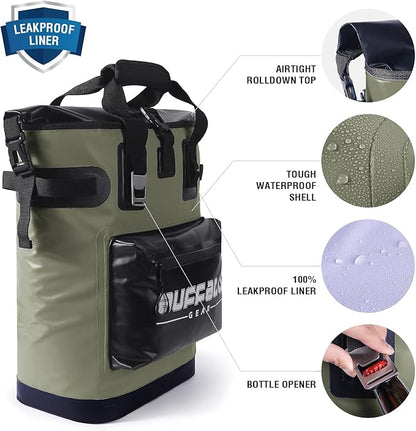 Buffalo Gear Cooler Backpack18L,30L Leakproof Camping Backpack Cooler Insulated Cooler for Picnic Beach Hiking Park Fishing