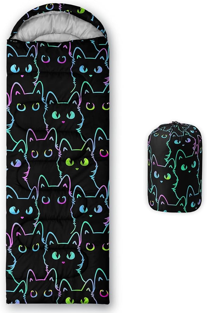 QOOMO Animals Camping Sleeping Bags,3 Season Warm & Cool Weather,Lightweight,Waterproof Sleeping Bags for Adults & Kids,Traveling,and Outdoors,Camping Gear Equipment