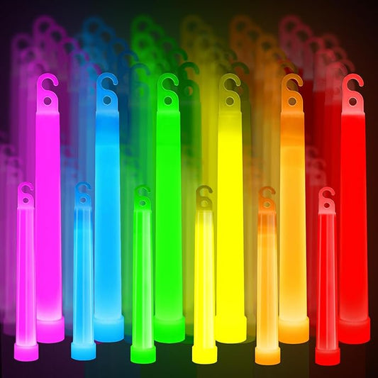 Premium Glow Fever Bulk Ultra Bright Multi Color Glow Sticks Emergency Light Sticks for Camping Accessories Parties Hurricane Supplies Earthquake Survival Kit and More