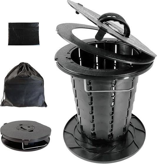 MEETSUN Portable Toilet for Camping,Camping Toilet Portable Hold Up 330Lbs. Adjustable Height Foldable Camp Toilet,Portable Potty for Emergency Situations,Traffic Jams,Camping,Boat.No Light Version.