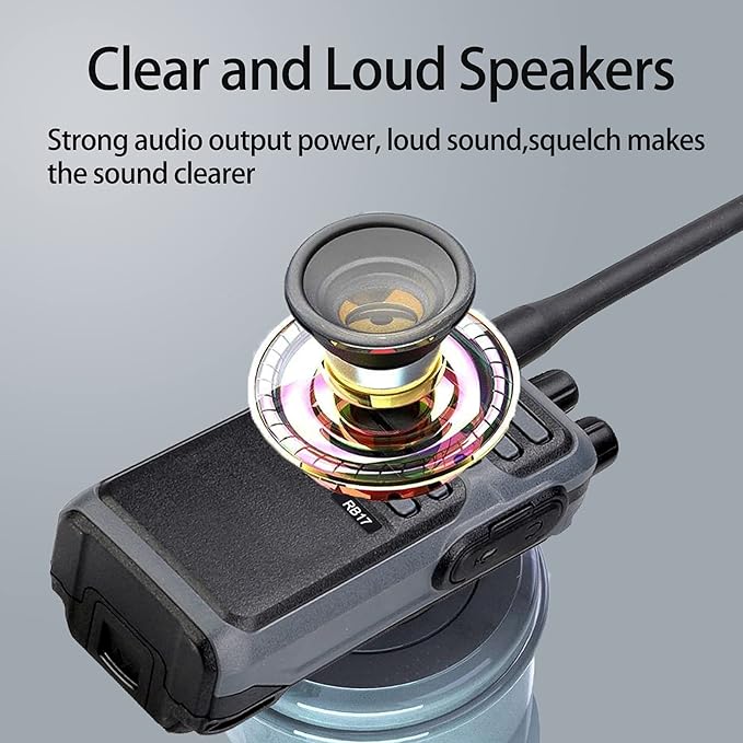Retevis RB17 Walkie Talkie,Heavy Duty Walkie Talkies Long Range,Rechargeable 4400mAh Large Capacity,VOX Handsfree,Portable Two Way Radio for Hunting Skiing School Church Outdoor Gifts (2 Pack)