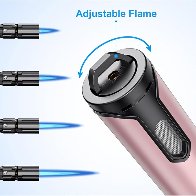 Torch Lighter Refillable Butane Lighter Long Flexible Neck Multipurpose Lighter for Candles Grill BBQ Fireplaces Kitchen Camping (No Prefilled)