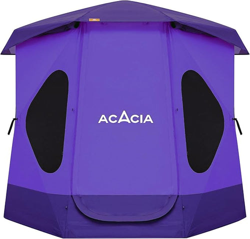 ACACIA Camping Tent, Pop Up Camping Tent with 8 Windows and Footprint, Waterproof Windproof Easy Setup Hub Tent for Family Camping, Hiking and Glamping