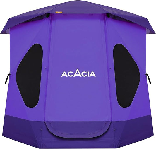 ACACIA Camping Tent, Pop Up Camping Tent with 8 Windows and Footprint, Waterproof Windproof Easy Setup Hub Tent for Family Camping, Hiking and Glamping